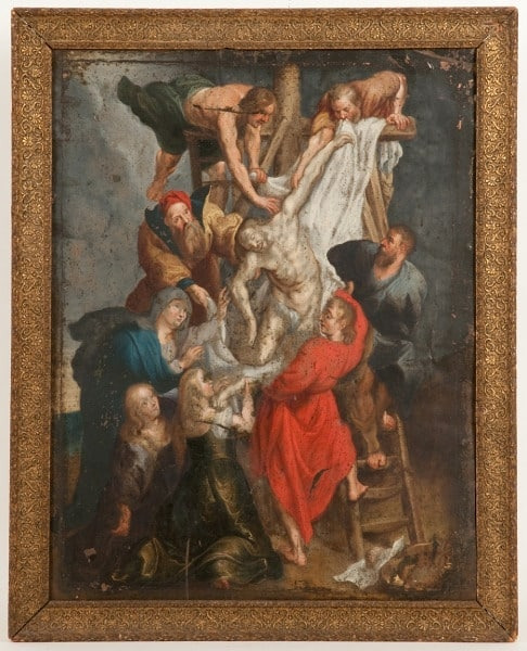 “Cristo del Descendimiento”. Óleo sobre lámina de cobre. 73,4 x 59,2 cm. Autor anónimo. Siglo XIX s/f